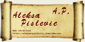 Aleksa Pislević vizit kartica